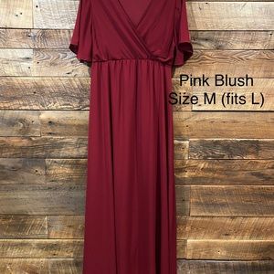 PinkBlush Burgundy Maxi Dress